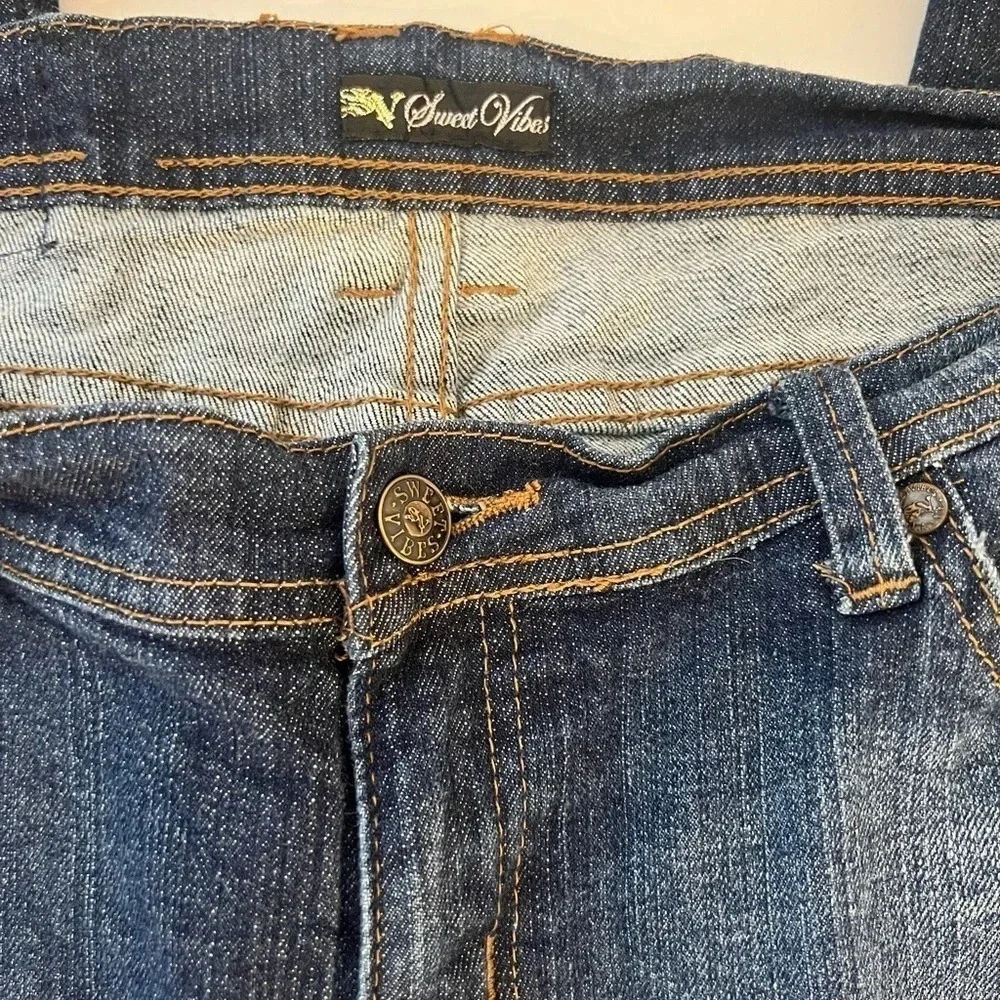 Sweet vibes size 15 ,98% cotton 2% spandex studded and golden embellished pocket